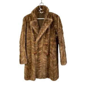 Rare L VTG Louise Mallen Beverly Hills Lux  3/4 Length Brown Mink Fur Coat